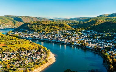 View of Boppard and the Rhine, Germany